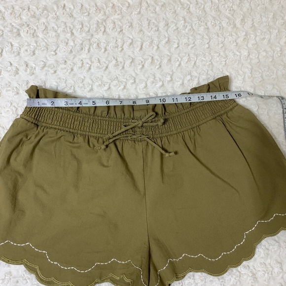 Anthropologie Scallop Hem Elastic Waist Shorts in Moss Sz XS - Picture 14 of 15